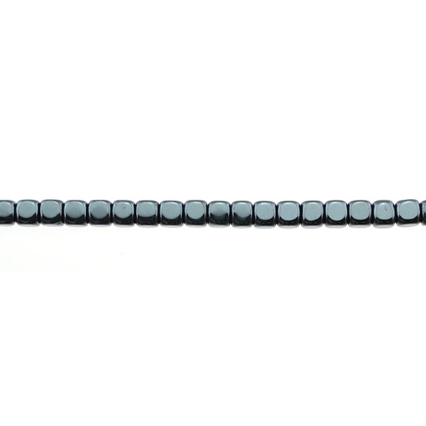 Hematite Rounded Cube 4mm - Loose Beads
