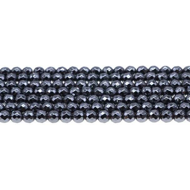 Hematite Round Faceted 6mm - Loose Beads
