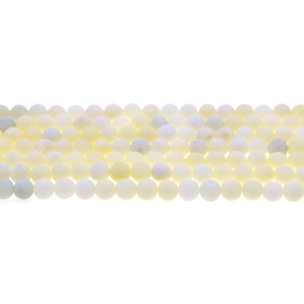 Ivory Jade Round Frosted 6mm - Loose Beads