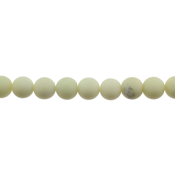 Ivory Jade Round Frosted 12mm - Loose Beads