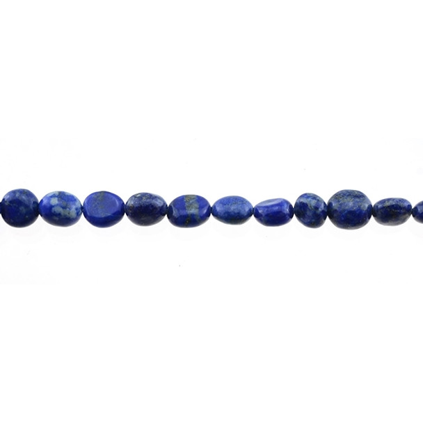 Natural Lapis Oval Puff Irregular 6mm x 8mm x 3mm - Loose Beads