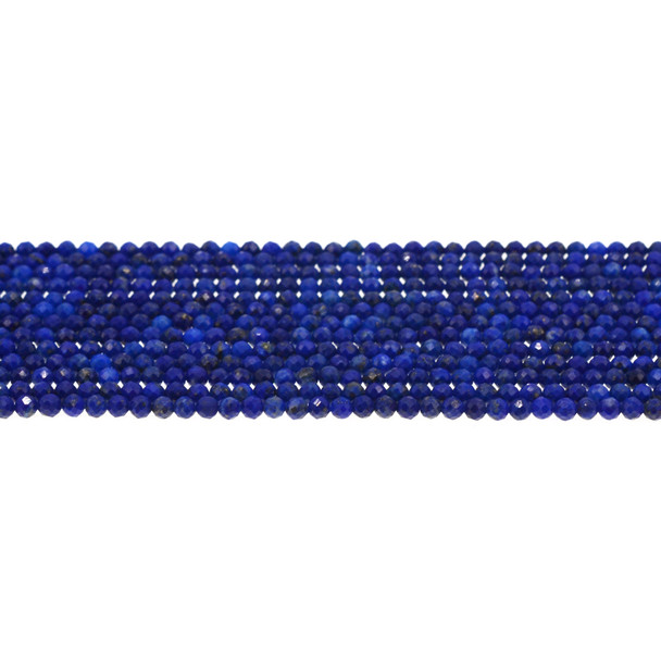 Natural Lapis Round Faceted Diamond Cut 3mm - Loose Beads