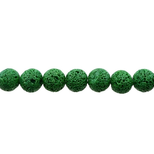Green Lava Round 12mm - Loose Beads