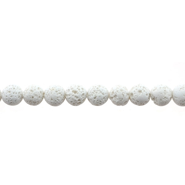 White Lava Round 10mm - Loose Beads