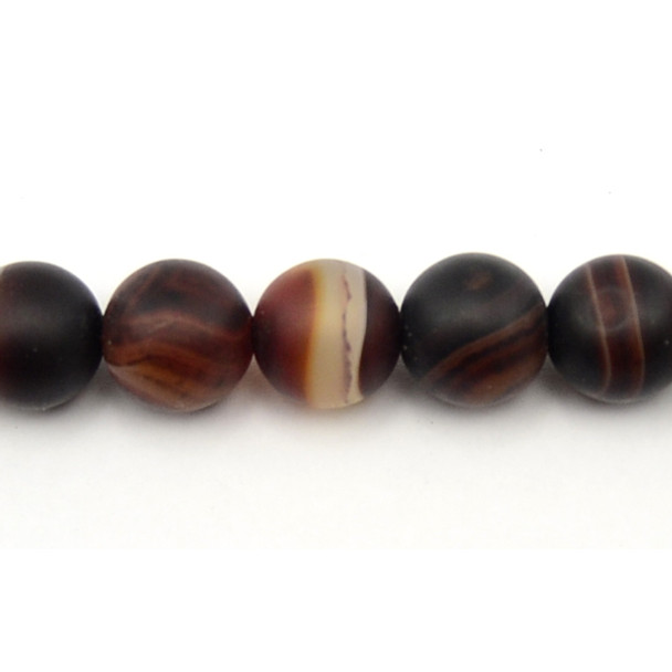 Madagascar Agate Round Frosted 16mm - Loose Beads