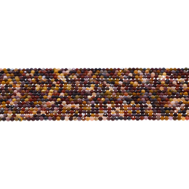 Mookaite Jasper Round Faceted Diamond Cut 2mm - Loose Beads