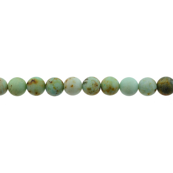 Natural Mongolian Turquoise Round Frosted 10mm - Loose Beads