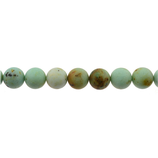 Natural Mongolian Turquoise Round Frosted 12mm - Loose Beads