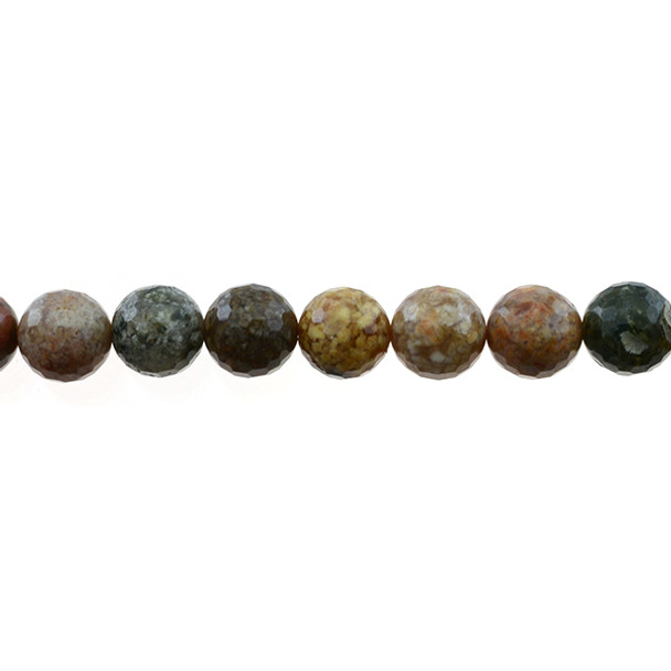 New Ocean Agate Jasper Round Faceted 10mm - Loose Beads