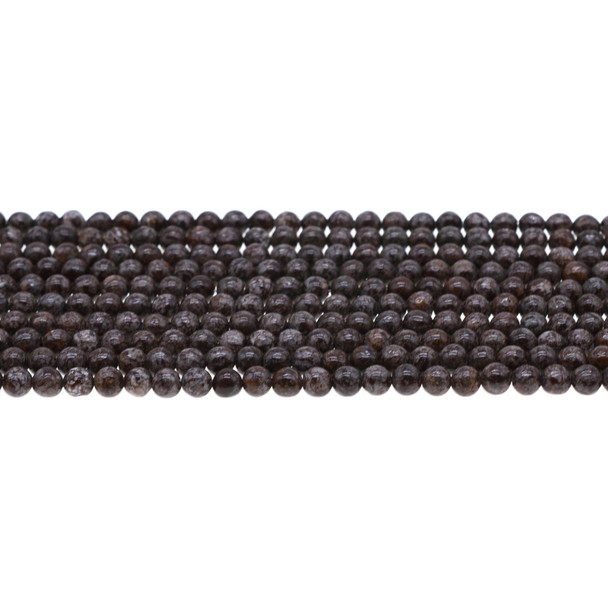 Chinese Snowflakes Obsidian Round 4mm - Loose Beads