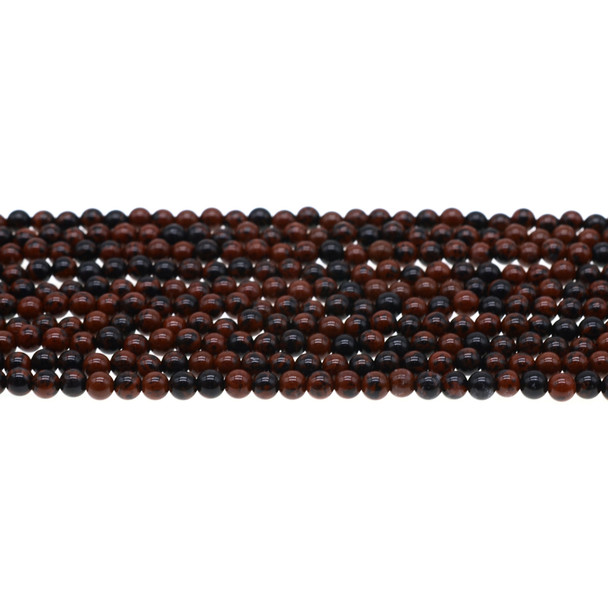 Mohogany Obsidian Round 4mm - Loose Beads