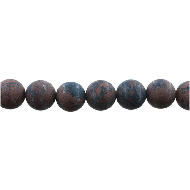 Mohogany Obsidian Round Frosted 12mm - Loose Beads