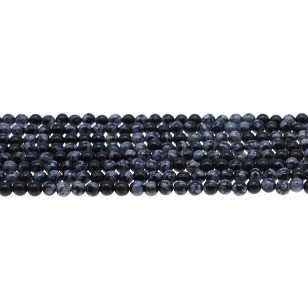 Snowflake Obsidian Round 4mm - Loose Beads