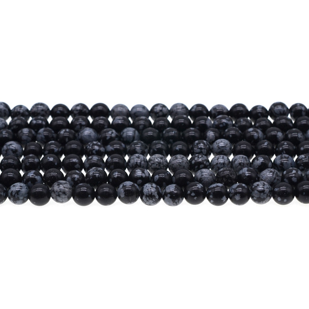 Snowflake Obsidian Round 6mm - Loose Beads