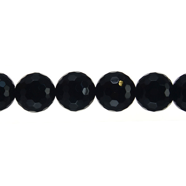 Black Onyx Round Faceted 16mm - Loose Beads
