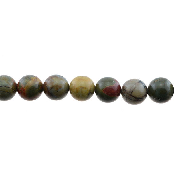 Red Picasso Jasper Round 12mm - Loose Beads