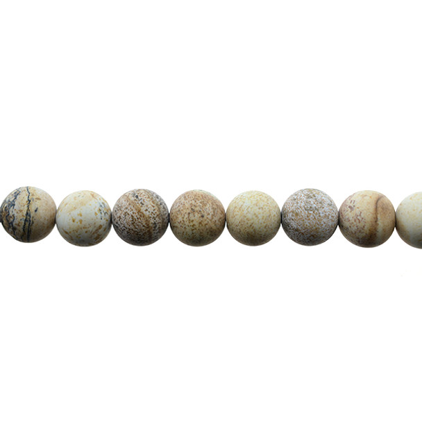 Picture Jasper Round Frosted 10mm - Loose Beads