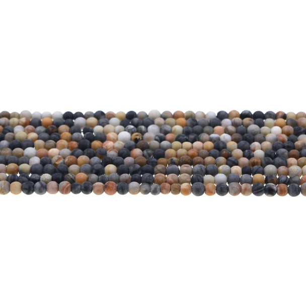 Picasso Jasper Round Frosted 4mm - Loose Beads