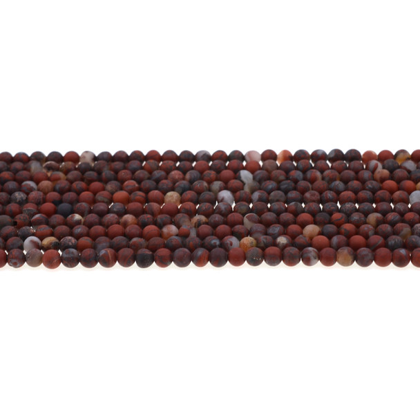 Poppy Jasper Round Frosted 4mm - Loose Beads