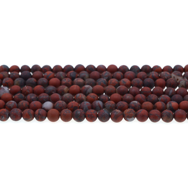 Poppy Jasper Round Frosted 6mm - Loose Beads