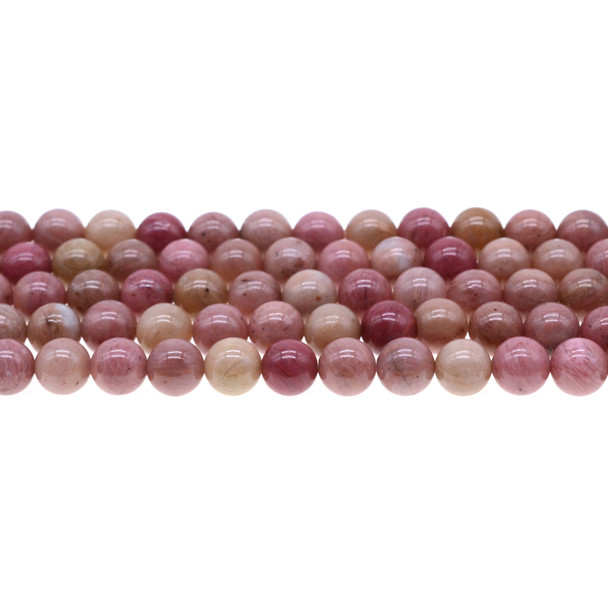 Pink Rhodonite Round 8mm - Loose Beads