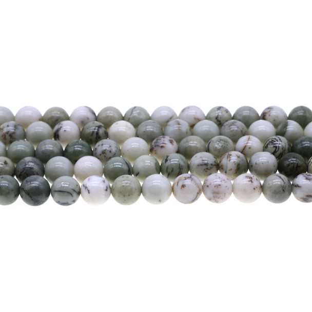 Pine Tree Dendritic Jasper Round 8mm - Loose Beads