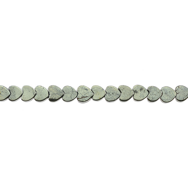 Pyrite Heart Flat 6mm x 6mm x 2mm - Loose Beads