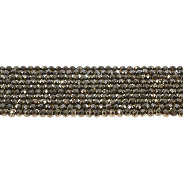 Pyrite Round Faceted Diamond Cut 4mm - Loose Beads