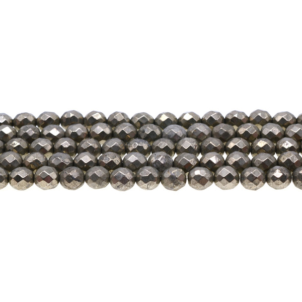 Pyrite Round Faceted 8mm - Loose Beads