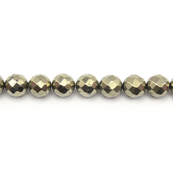 Pyrite Round Faceted 10mm - Loose Beads