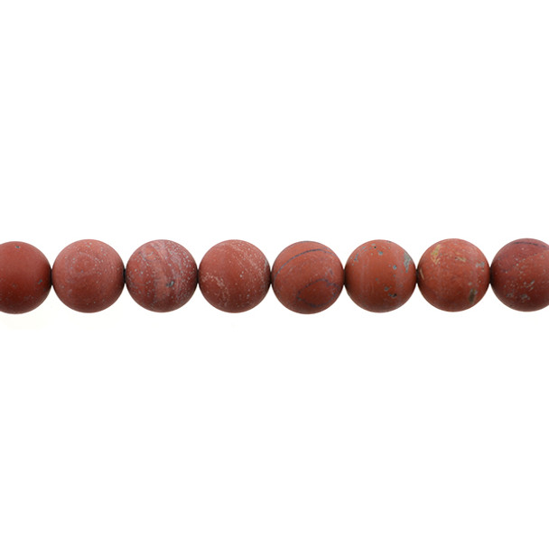 Red Jasper Round Frosted 10mm - Loose Beads