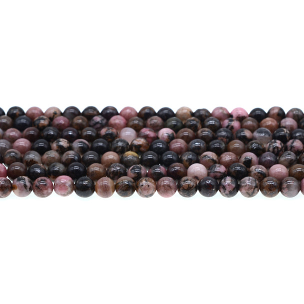 Rhodonite Round 6mm - Loose Beads