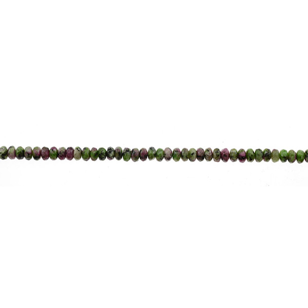 Ruby in Zoisite Anyolite Roundel Faceted 4mm x 4mm x 2mm - Loose Beads