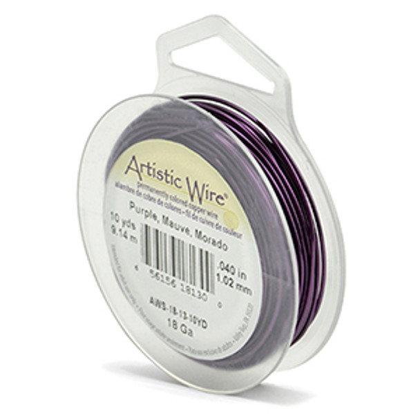 Artistic Wire, 18 Gauge (1.0 mm), Purple, 10 yd (9.1 m)