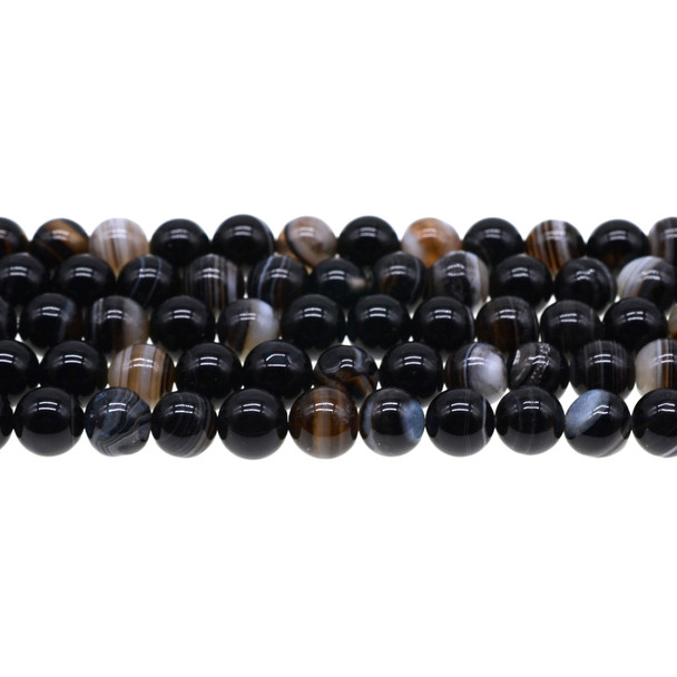 Black Sardonyx Round 8mm - Loose Beads