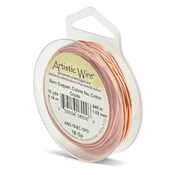 Artistic Wire, 18 Gauge (1.0 mm), Bare Copper, 10 yd (9.1 m)