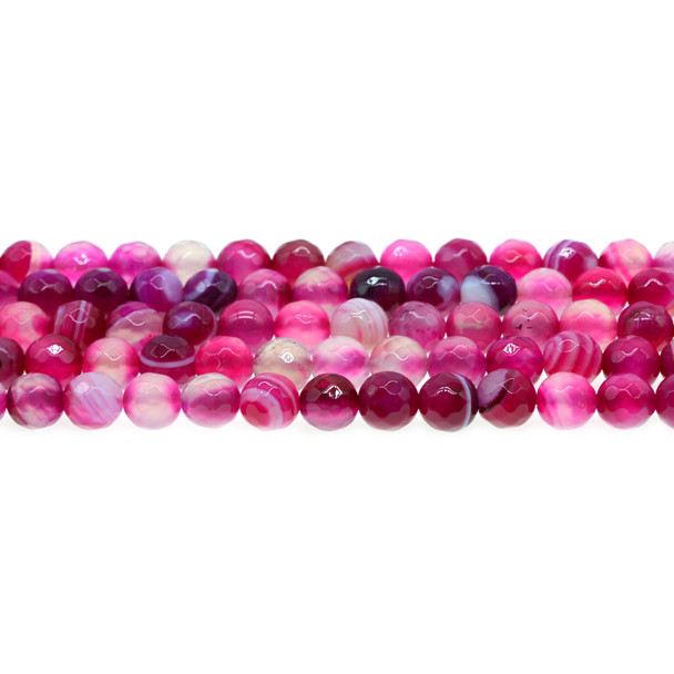 Cranberry Sardonyx Round Faceted 8mm - Loose Beads