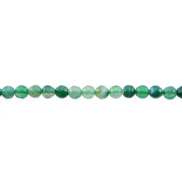 Green Sardonyx Round Faceted 6mm - Loose Beads