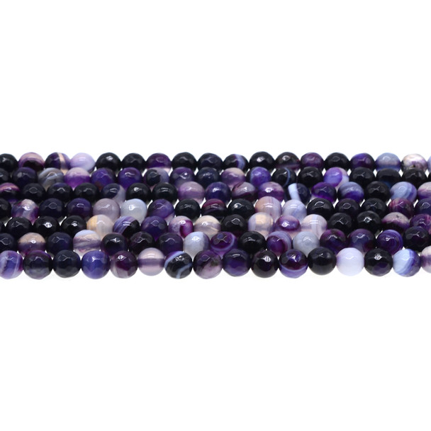 Purple Sardonyx Round Faceted 6mm - Loose Beads