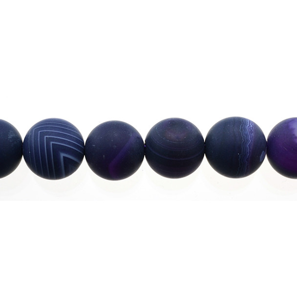 Purple Sardonyx Round Frosted 12mm - Loose Beads