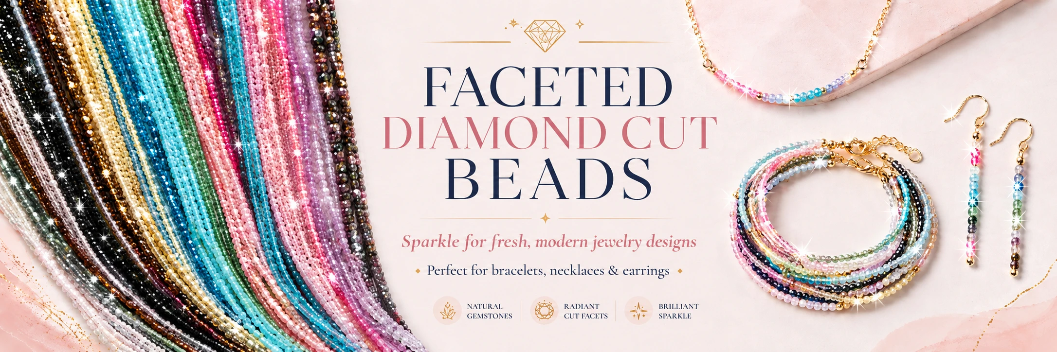 Faceted Diamond Cut Beads