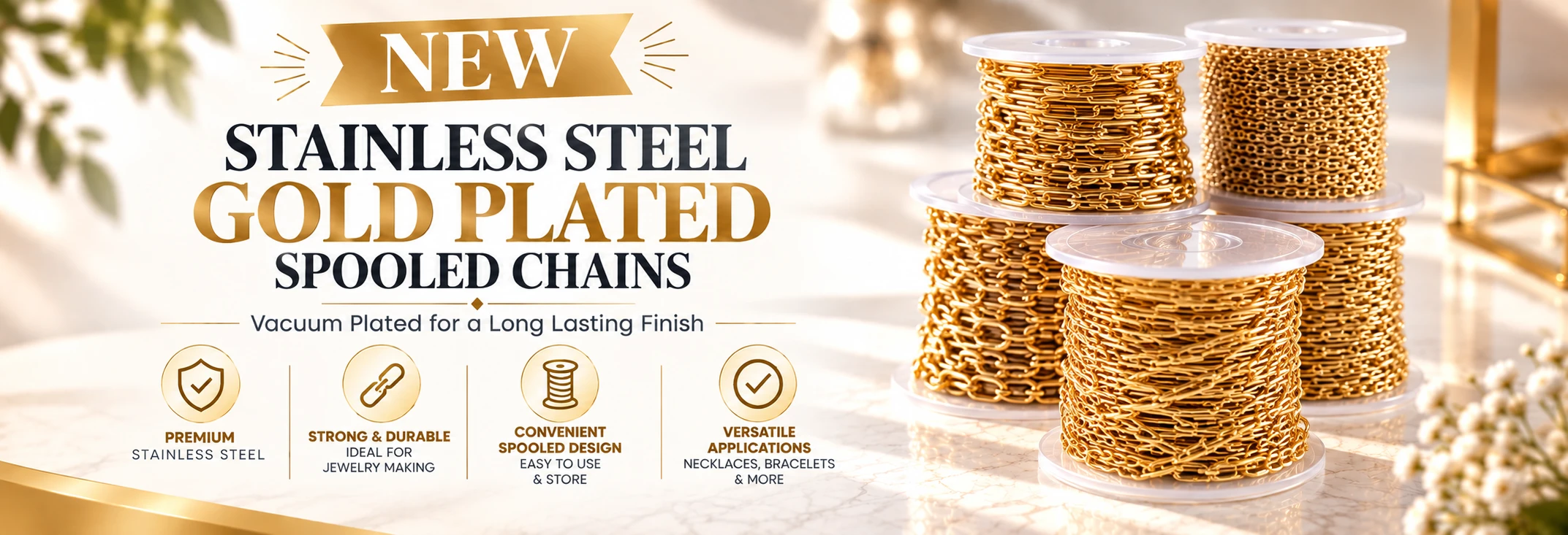 Stainless Steel Gold plated Chains