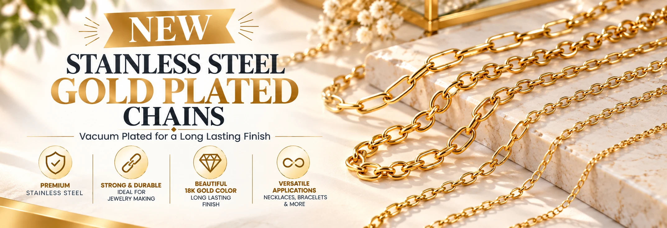 Stainless Steel Gold plated Chains