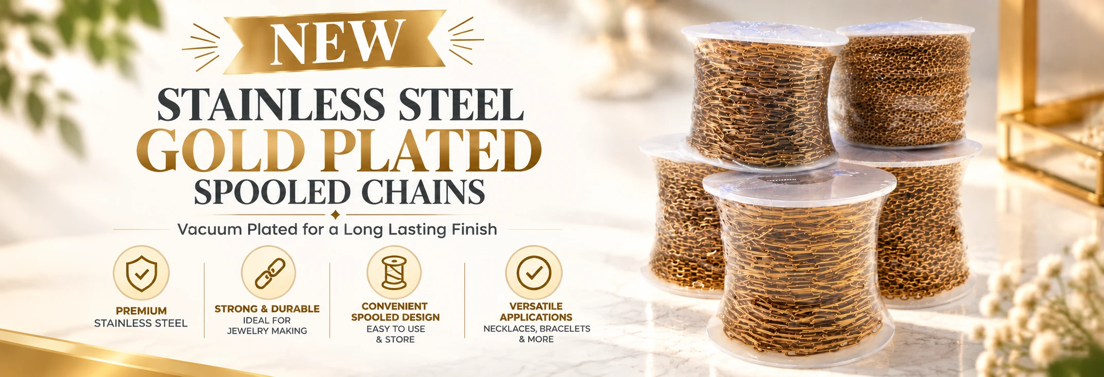 Stainless Steel Gold plated Chains