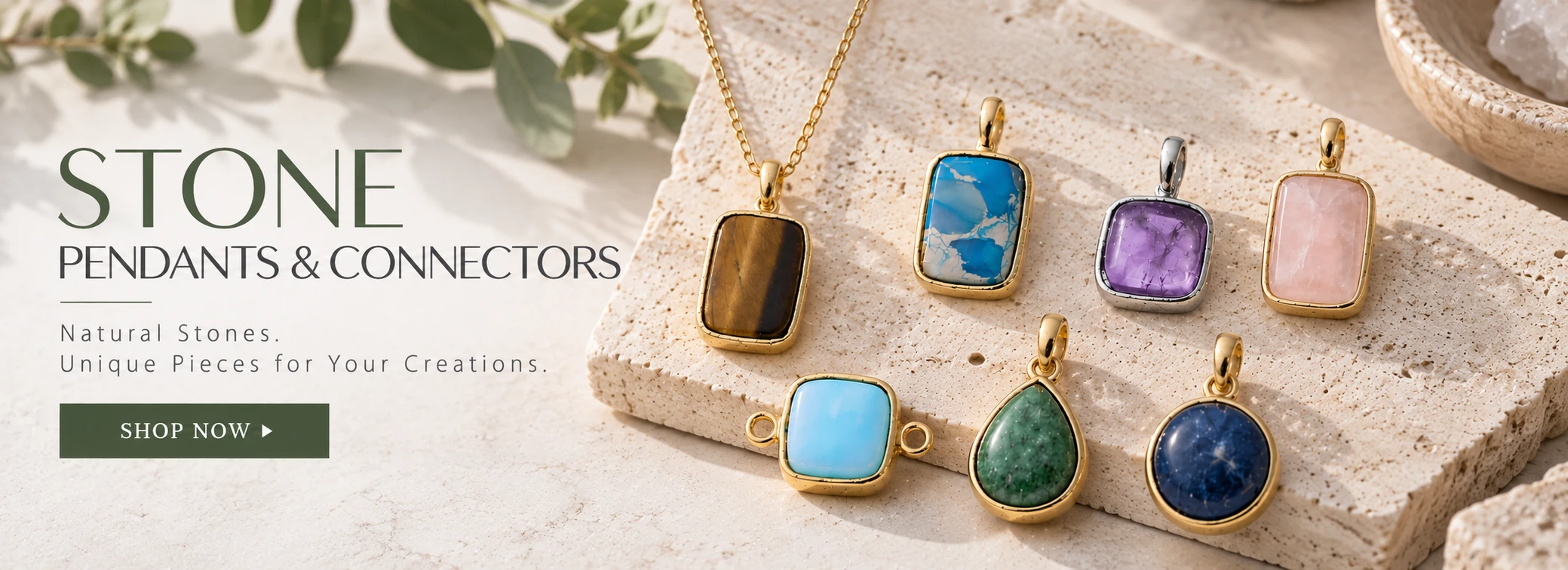Stone Pendants and Connectors