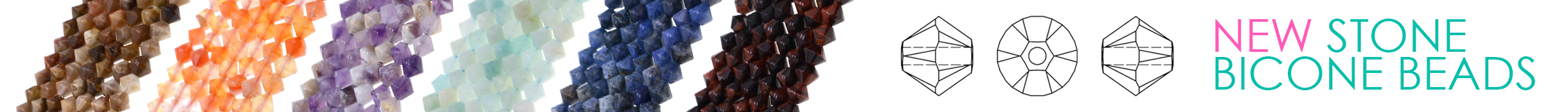 New Stone Bicone Beads