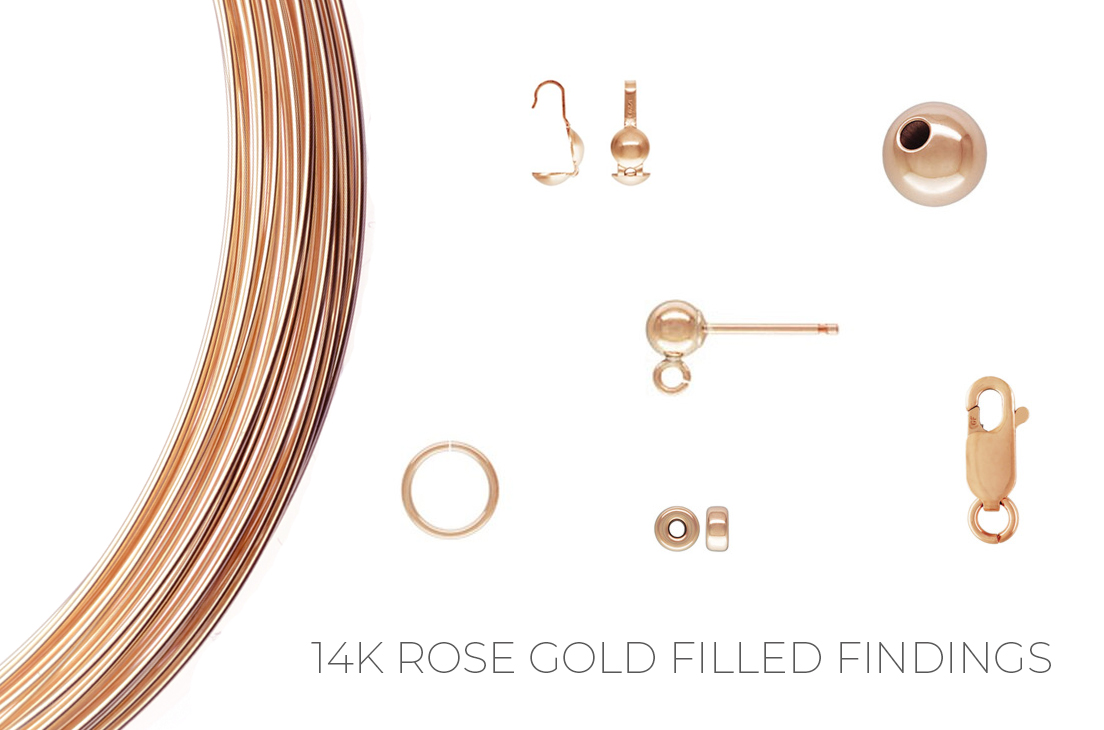 14K Rose Gold Filled Findings