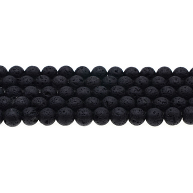 Black Lava Round 8mm - Loose Beads