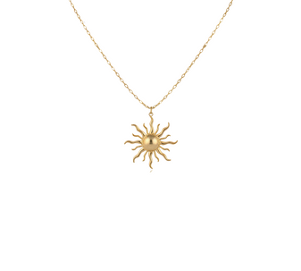 Divine Radiance Cross Necklace, a stunning and radiant cross charm on an elegant chain, crafted in 18K gold-plated stainless steel, and displayed on a white background.