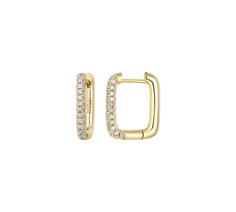 Twinkling Bits Huggies Earrings, a pair of elegant huggie hoops featuring tiny, glittering stones, crafted in 18K gold-plated stainless steel, and displayed on a white background.